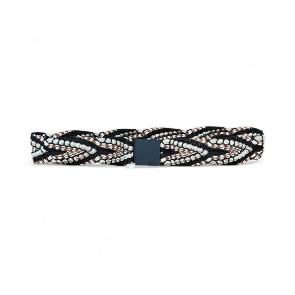 Dorothee Schumacher Black Cream Brown Braided Wide Belt Stretch | Made In Italy - Picture 1 of 5
